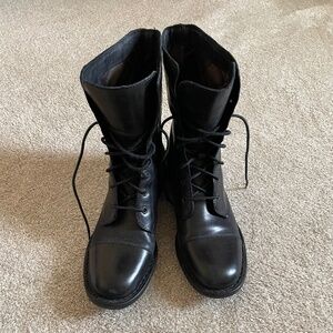 Born Black Leather Combat Boot 9.5